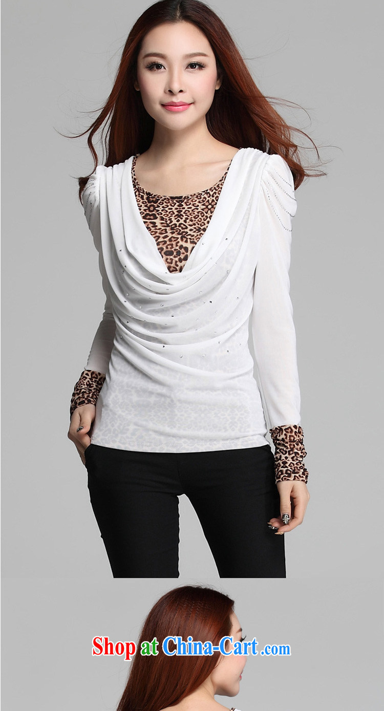 flower girl Isabelle 2014 winter new Leopard stitching hot drill large code stretch video thin Web yarn long-sleeved T-shirt solid female D 6067 black XXXL pictures, price, brand platters! Elections are good character, the national distribution, so why buy now enjoy more preferential! Health