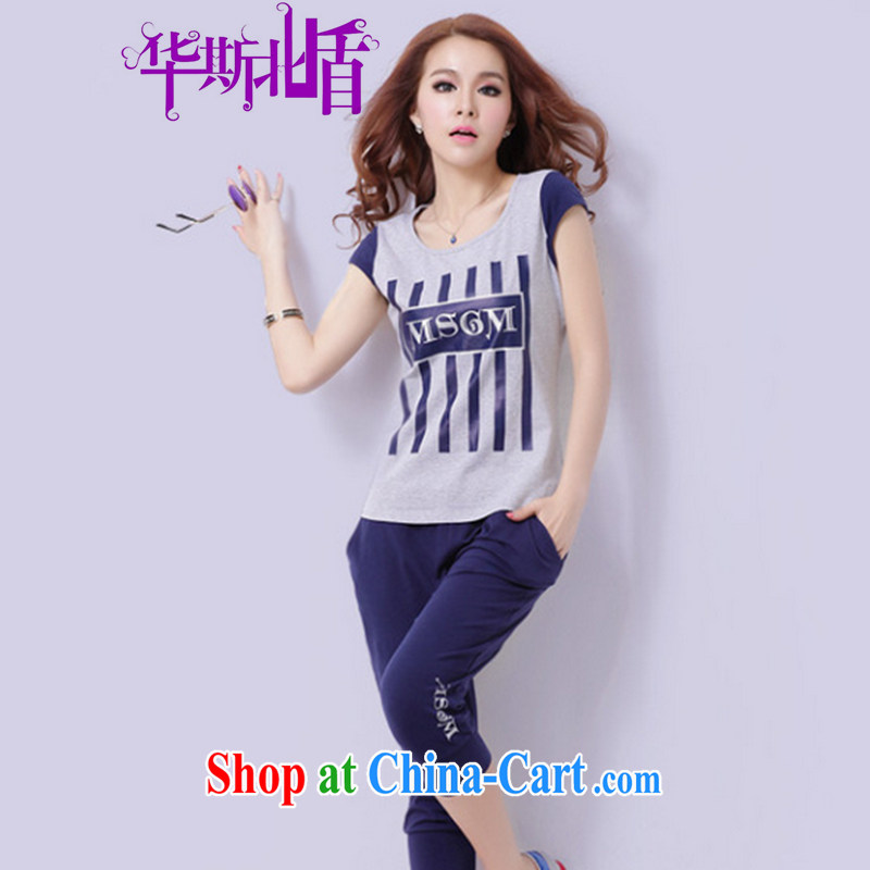 New Stylish large code, Yi Korean summer sports package short-sleeve Leisure package take gray royal blue XXL and North shields, and on-line shopping