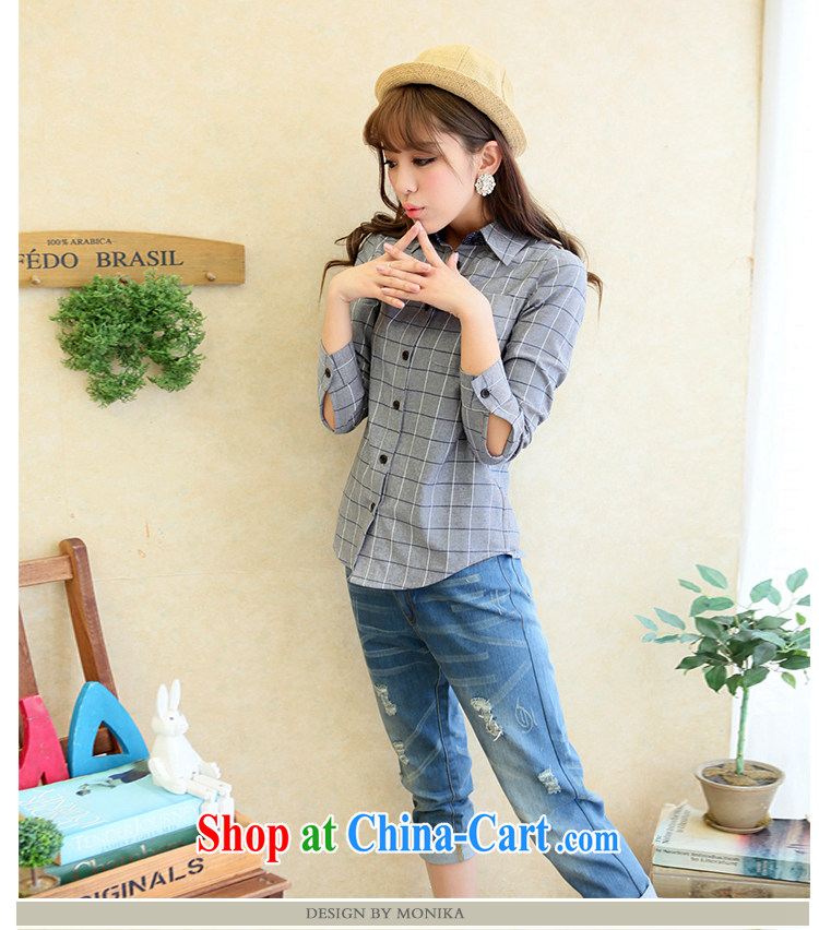 Moses Veronica XL Women fall 2014 with new thick mm video thin lapel graphics thin long-sleeved checkered shirt T-shirt gray XL pictures, price, brand platters! Elections are good character, the national distribution, so why buy now enjoy more preferential! Health