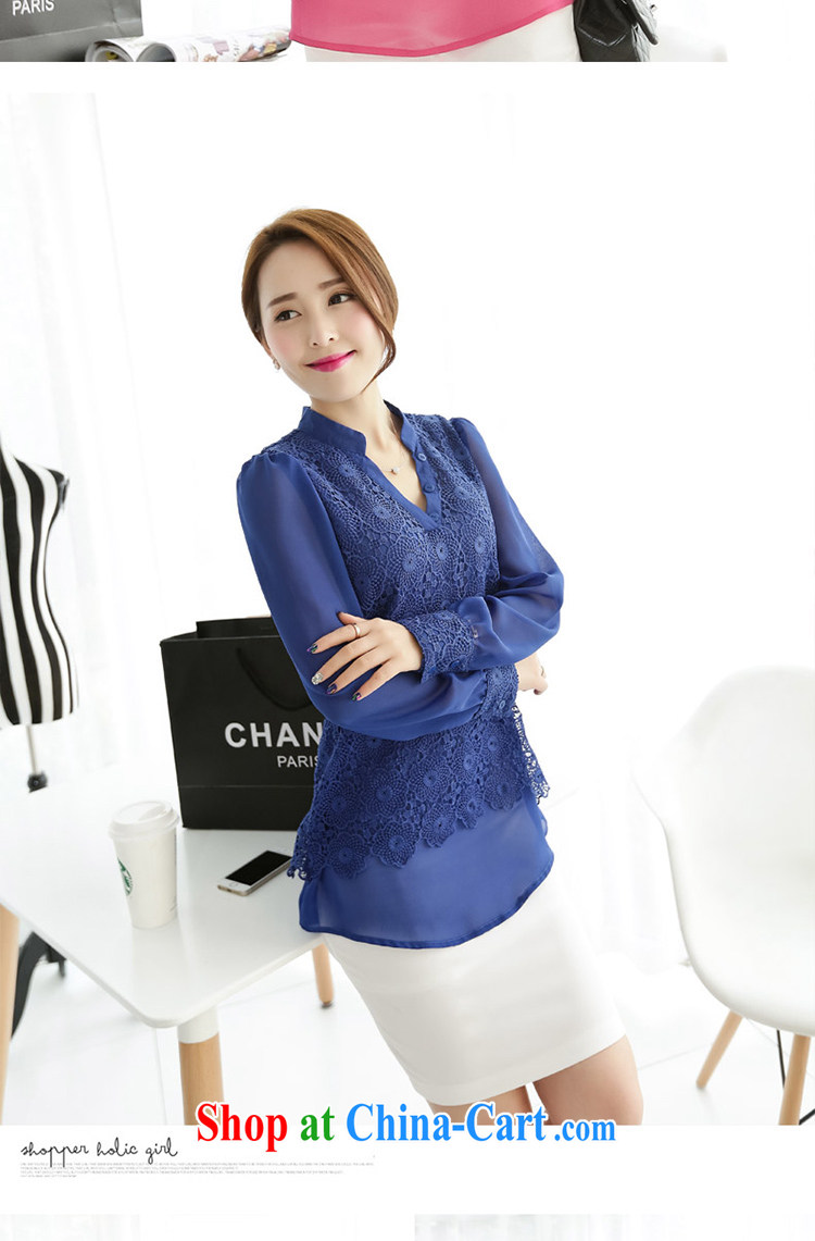 Pui Sau spring 2015 Women's clothes larger lace solid shirt female Korean long-sleeved snow woven shirts P 8014 black XXXL pictures, price, brand platters! Elections are good character, the national distribution, so why buy now enjoy more preferential! Health