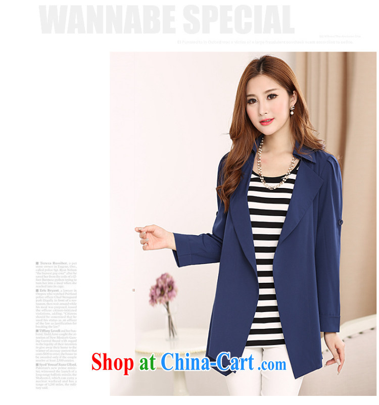 Speed T-shirt 2015 spring loaded the code female Korean leisure loose arm cuff suits in long, thin cardigan thin long-sleeved wind jacket S 11 deep blue 3 XL pictures, price, brand platters! Elections are good character, the national distribution, so why buy now enjoy more preferential! Health