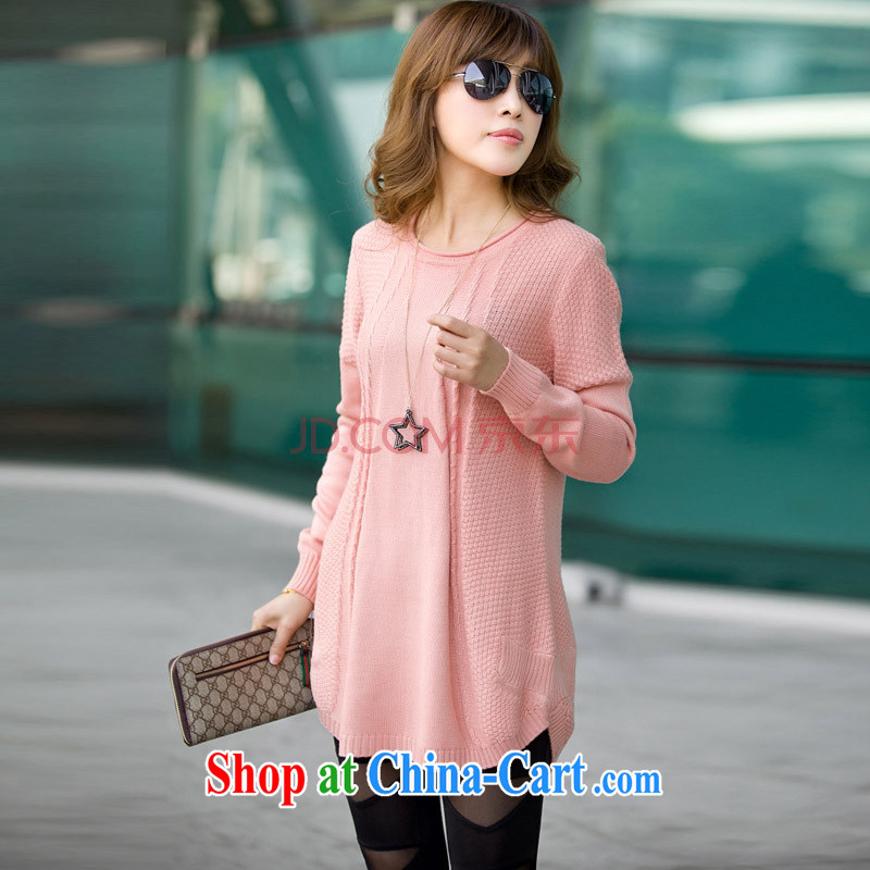 Arthur's magic Yi 2015 spring new, large, female Korean version 100 to ground, long, thin. The Code knitted sweater girl sweater autumn leather pink 2 code, Arthur magic clothing, shopping on the Internet