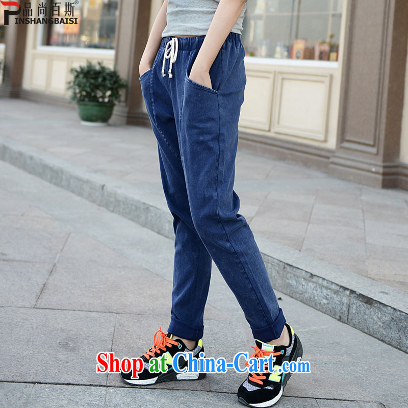 Yet, 100 the code girl pants on 200 mm jack summer 2014 graphics thin elasticated waist, trousers pants emulation cowboy castor pants fat black large code XL (120 - 135 ) jack, still 100 (PINSHANGBAISI), online shopping