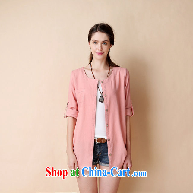 Riviera 2015 autumn new women fresh literary loose the Code, long cardigan cotton the shirt long-sleeved jacket blue lake blue L pictures, price, brand platters! Elections are good character, the national distribution, so why buy now enjoy more preferential! Health