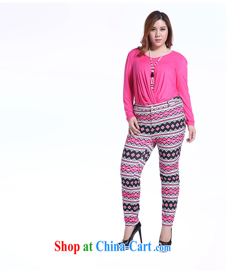 Slim Li-su 2014 autumn new leisure large, knitted fashion the floral stretch knitted graphics thin 9 castor pants Q of 5295 red XXXXXL pictures, price, brand platters! Elections are good character, the national distribution, so why buy now enjoy more preferential! Health