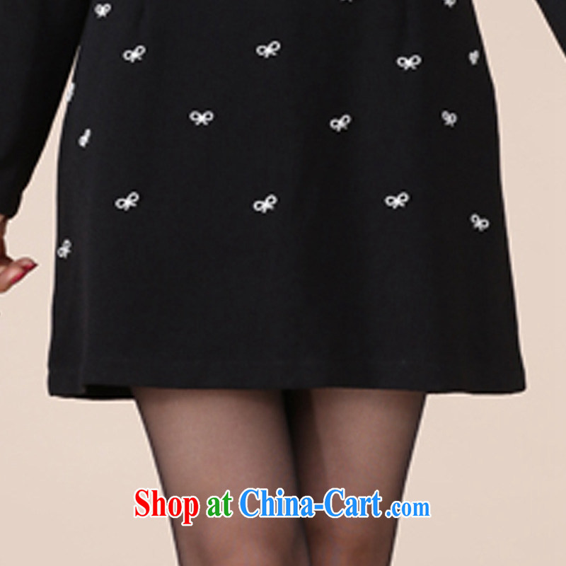 Loved 2015 spring new and indeed XL female temperament thick mm video thin long-sleeved dresses 116 black XXXXL, loved (Tanai), online shopping