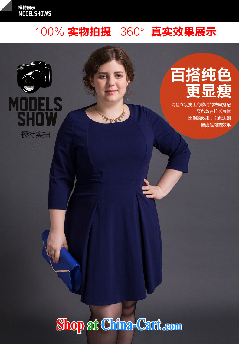 Tomnrabbit larger female dresses new spring 2015, European and American Original Design thick mm beauty graphics thin 100 ground skirt Navy XXL pictures, price, brand platters! Elections are good character, the national distribution, so why buy now enjoy more preferential! Health