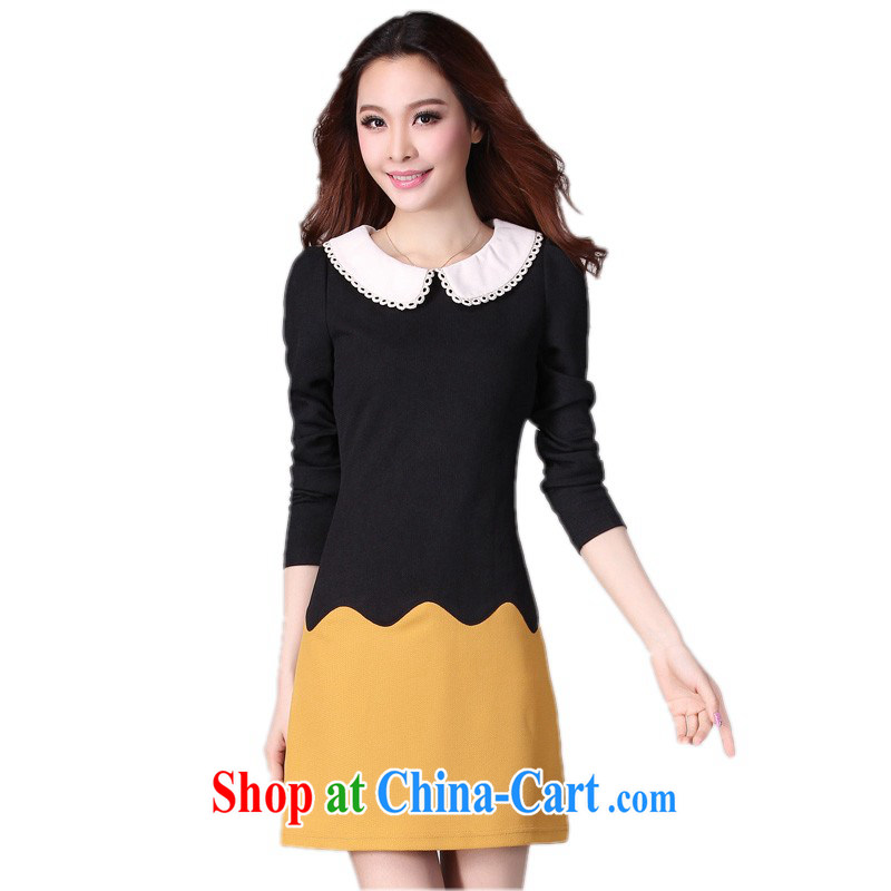 The delivery package as soon as possible e-mail autumn 2014 the Korean edition spell color beauty dresses and ventricular hypertrophy, female lace lapel long-sleeved hair is a red light, of chest waist Data option code, constitution, Jacob (QIANYAZI), online shopping