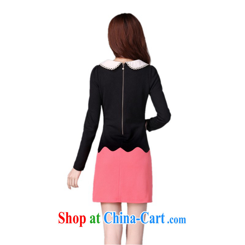 The delivery package as soon as possible e-mail autumn 2014 the Korean edition spell color beauty dresses and ventricular hypertrophy, female lace lapel long-sleeved hair is a red light, of chest waist Data option code, constitution, Jacob (QIANYAZI), online shopping