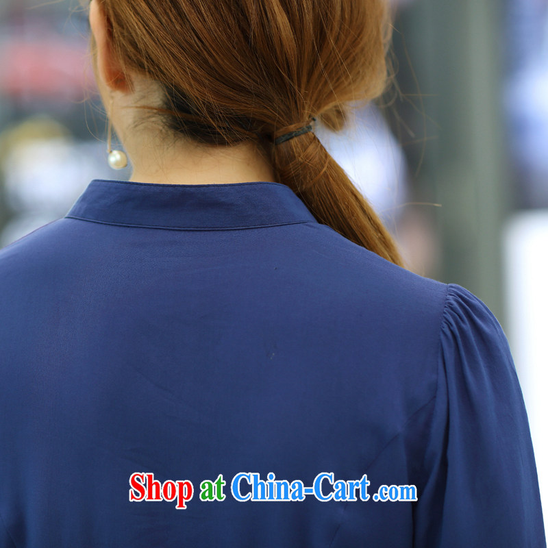 Staff of the fat increase, female 200 Jack mm thick load fall 2014 New T-shirt ethnic wind 7 T-shirt shirt S 1662 blue XXXXL, Director (Smeilovly), shopping on the Internet