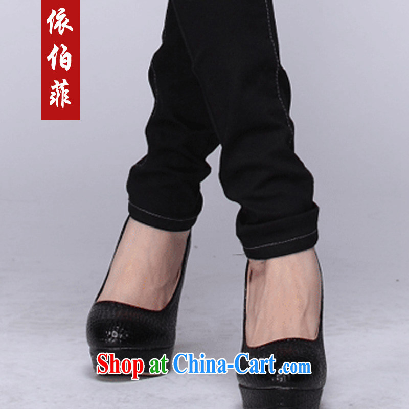 According to the Philippines 2014 Korean version of the new, thick MM and indeed XL Stretch video skinny legs jeans boots pants female Y 043 black XXL according to perfect (Yibofei), online shopping