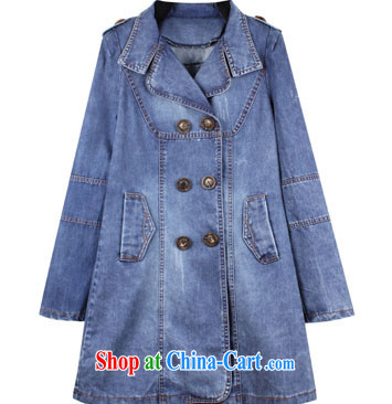 The line spending, female spring new Korean video thin thick mm double-wash denim, long, loose coat thick windshield QH - E cowboy blue 4 XL pictures, price, brand platters! Elections are good character, the national distribution, so why buy now enjoy more preferential! Health