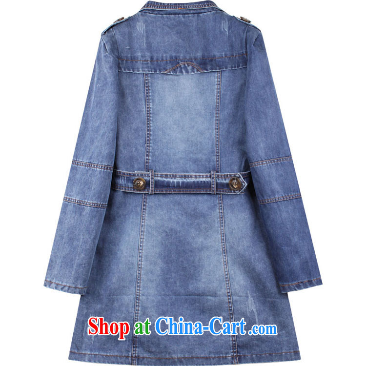 The line spending, female spring new Korean video thin thick mm double-wash denim, long, loose coat thick windshield QH - E cowboy blue 4 XL pictures, price, brand platters! Elections are good character, the national distribution, so why buy now enjoy more preferential! Health