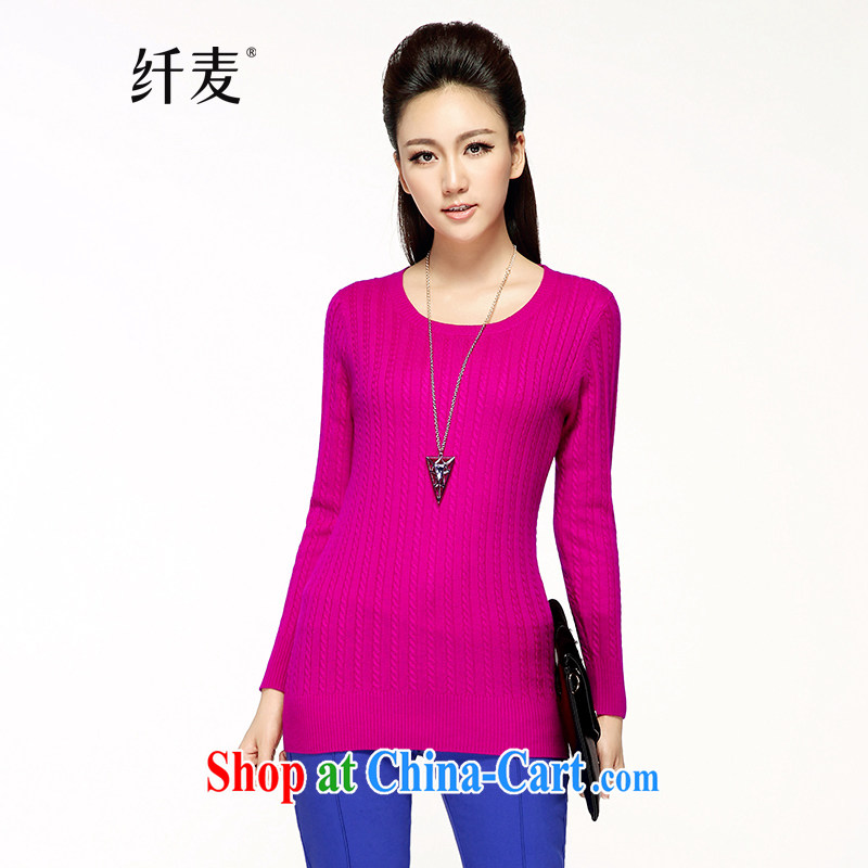 Slim, Mr Big, women fall 2014 with new thick mm stylish twist vertical streaks on 100 sweater YF - 14,053 the red 3 XL