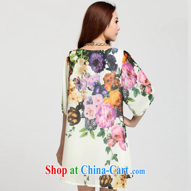 Alice Ho Miu Ling Nethersole maple 2015 summer stylish graphics thin in the cuff, female snow woven dresses 72,001 #white Peony flowers XXXL, maple, and shopping on the Internet
