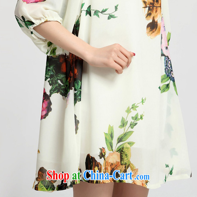 Alice Ho Miu Ling Nethersole maple 2015 summer stylish graphics thin in the cuff, female snow woven dresses 72,001 #white Peony flowers XXXL, maple, and shopping on the Internet