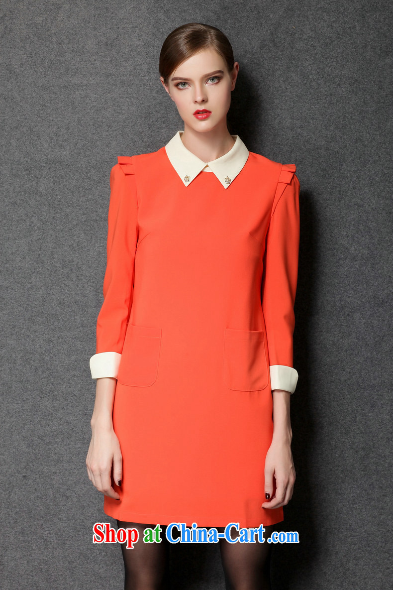 The silk, honey XL girls thick MM larger women's clothing 2015 spring new European and American Beauty dolls temperament collar dresses ZZ 1530 orange XL (128 - 142 jack to wear) pictures, price, brand platters! Elections are good character, the national distribution, so why buy now enjoy more preferential! Health