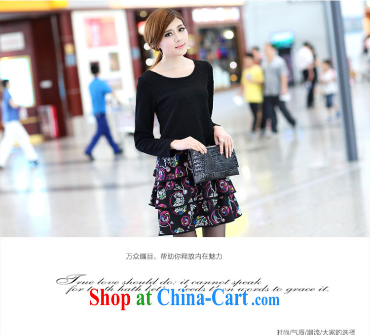 Staff of the fertilizer XL women 200 Jack mm thick load fall 2014 new leave of two long-sleeved fancy graphics thin dresses S 2667 black XXXXXL pictures, price, brand platters! Elections are good character, the national distribution, so why buy now enjoy more preferential! Health