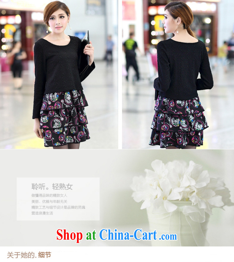 Staff of the fertilizer XL women 200 Jack mm thick load fall 2014 new leave of two long-sleeved fancy graphics thin dresses S 2667 black XXXXXL pictures, price, brand platters! Elections are good character, the national distribution, so why buy now enjoy more preferential! Health