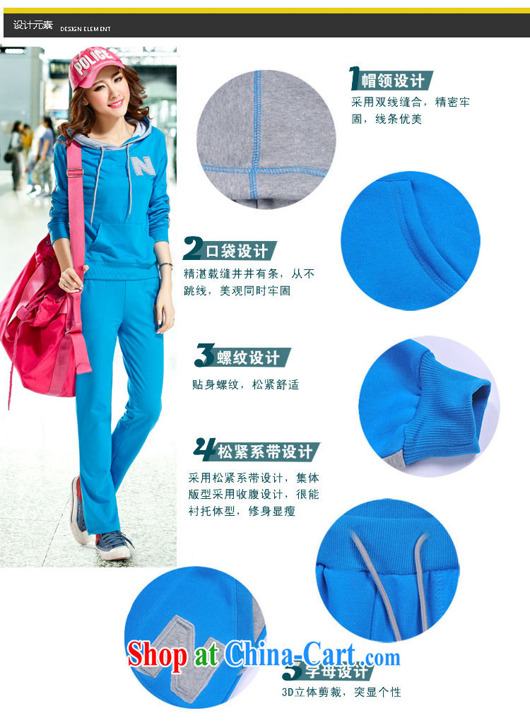 Blue Fox new Korean cap knocked color stamp letters College, leisure and stylish long-sleeved pants Sport Kits light blue XXL pictures, price, brand platters! Elections are good character, the national distribution, so why buy now enjoy more preferential! Health