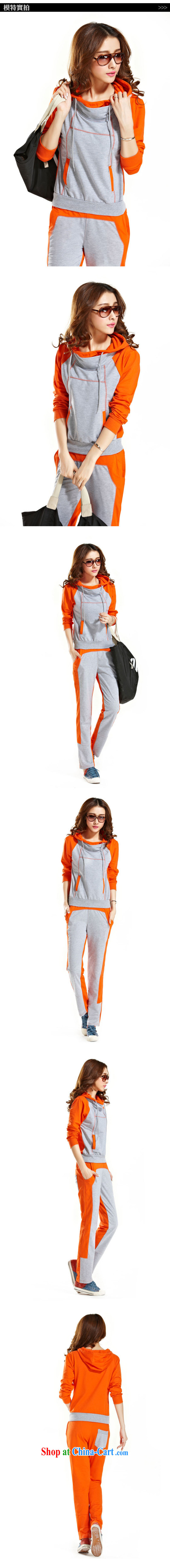 Blue Fox female spring loaded new Korean style loose larger collision color stitching sport and leisure two kits, clothing and Kit orange XXL pictures, price, brand platters! Elections are good character, the national distribution, so why buy now enjoy more preferential! Health