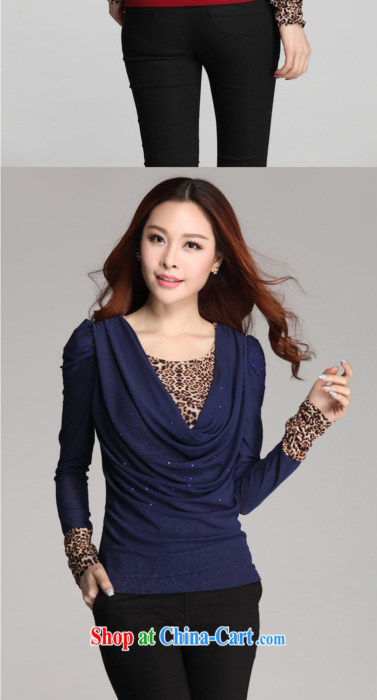 According to the Philippines 2014 autumn and winter, new thick MM and indeed increase, leave two Leopard stitching long-sleeved Web yarn solid shirt female Y 051 Po blue XXXL pictures, price, brand platters! Elections are good character, the national distribution, so why buy now enjoy more preferential! Health