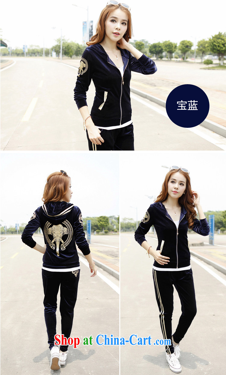 Yi Xuan, and autumn 2014 the new women won gold velour sports, leisure velvet sweater Kit 6257 color blue XXL pictures, price, brand platters! Elections are good character, the national distribution, so why buy now enjoy more preferential! Health