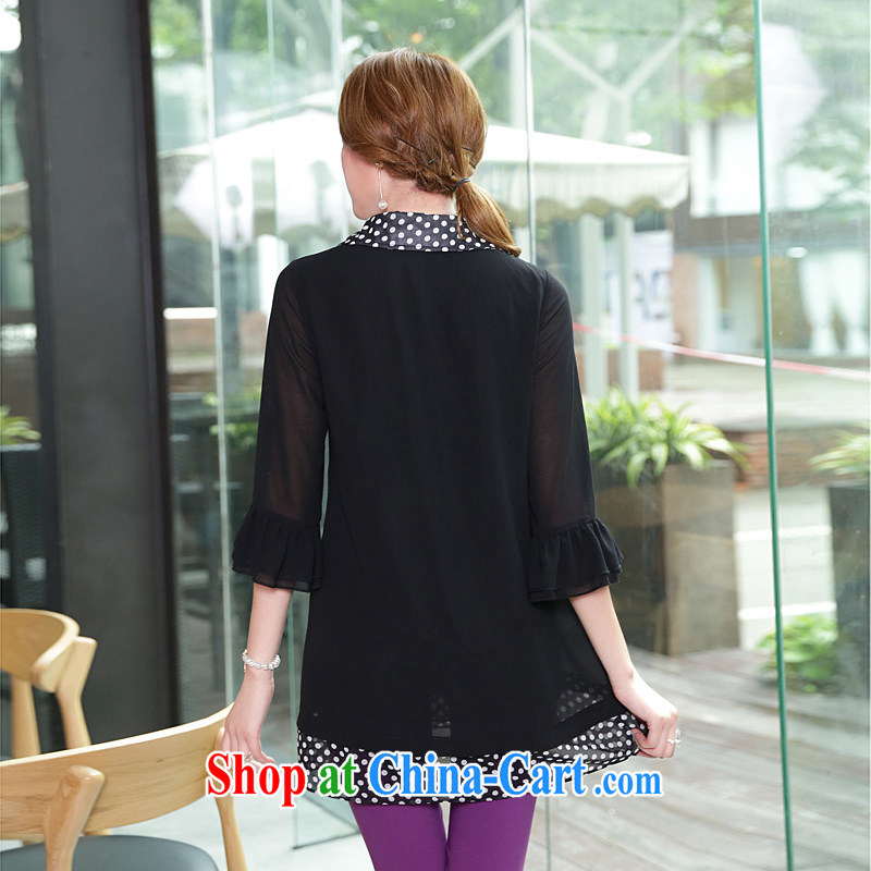 Staff of the fertilizer XL women mm thick summer Korean leave of two in long sleeves, lapel snow woven shirts and thin S 1661 black XXXXXL, Director (Smeilovly), shopping on the Internet