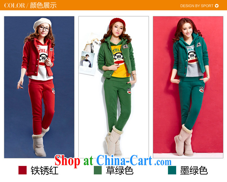 The nozzle tip monkey sport and leisure package fall and winter with new 3-Piece girl, lint-free cloth and thick sweater green XL pictures, price, brand platters! Elections are good character, the national distribution, so why buy now enjoy more preferential! Health
