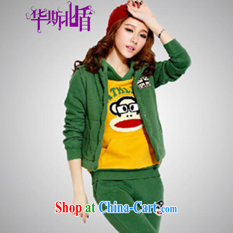 The nozzle tip monkey sport and leisure package fall and winter with new 3-Piece girl, lint-free cloth and thick sweater green XL and North shields, and shopping on the Internet