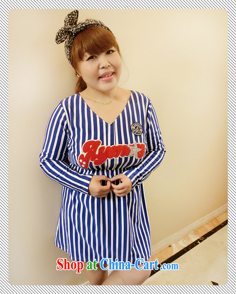 Yet the Addiction, female Korean version the Code women mm thick new embroidery stripes graphics thin dresses fall 6608 blue XXXL pictures, price, brand platters! Elections are good character, the national distribution, so why buy now enjoy more preferential! Health