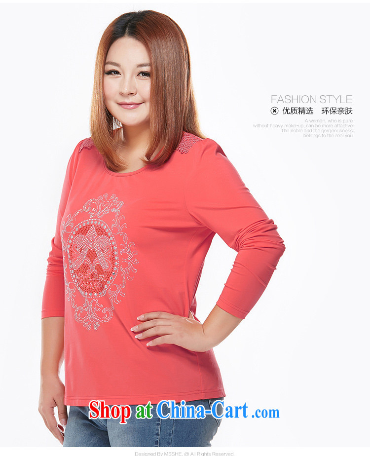 The MsShe indeed XL women 2015 spring new thick mm video thin round-collar solid long-sleeved T-shirt T-shirt 7655 black 4XL pictures, price, brand platters! Elections are good character, the national distribution, so why buy now enjoy more preferential! Health