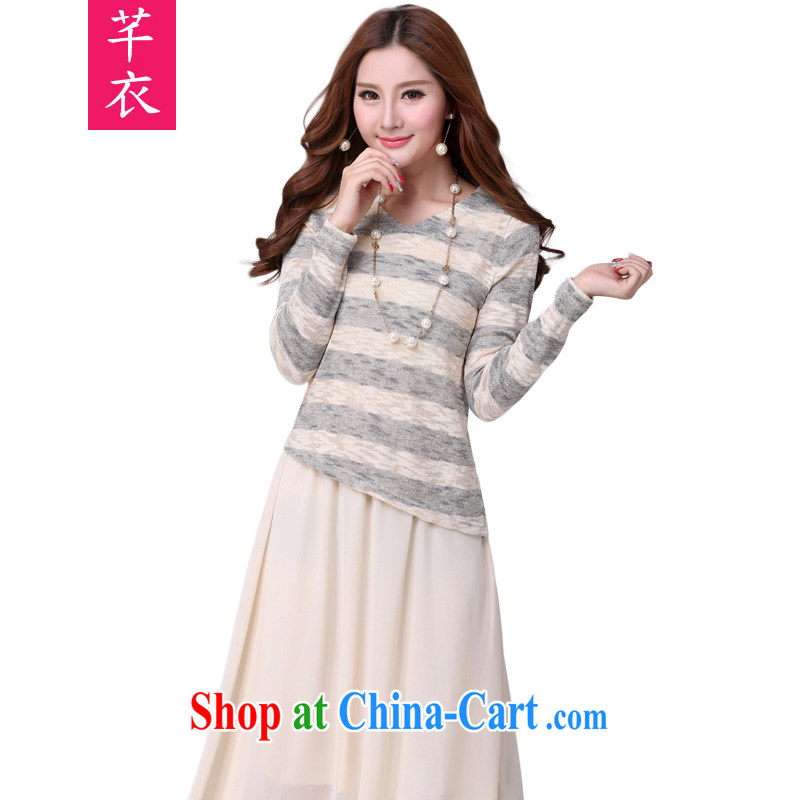 Constitution Yi XL girls decorated length skirts 2015 spring fertilizer, vest quality snow woven two-piece thick mm softness breathable knitted dresses figure 3XL 140 - 160 jack, constitution, and shopping on the Internet