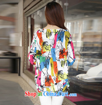 sea routes take new abstract stamp the code shirt Korean version of the greater code female adjustable cuffs, solid through 2474 - C Color abstract stamp 14 XL pictures, price, brand platters! Elections are good character, the national distribution, so why buy now enjoy more preferential! Health