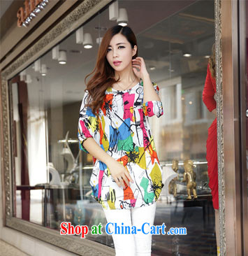 sea routes take new abstract stamp the code shirt Korean version of the greater code female adjustable cuffs, solid through 2474 - C Color abstract stamp 14 XL pictures, price, brand platters! Elections are good character, the national distribution, so why buy now enjoy more preferential! Health