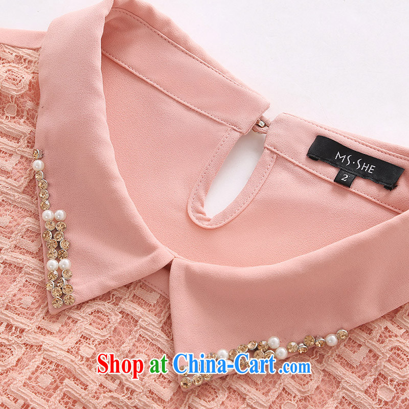 MSSHE XL ladies' 2015 spring sweet Mrs female shirt lapel long-sleeved T-shirt 7776 blue 2 XL, Susan Carroll, Ms Elsie Leung Chow (MSSHE), online shopping