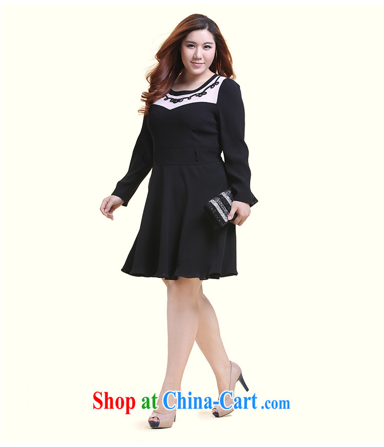 Slim LI Sau 2014 autumn and winter new round-collar hand-TWINE nails pearl diamond stitching Mary Magdalene chest design bubble cuff, long, cultivating dresses Q 5597 black XL pictures, price, brand platters! Elections are good character, the national distribution, so why buy now enjoy more preferential! Health