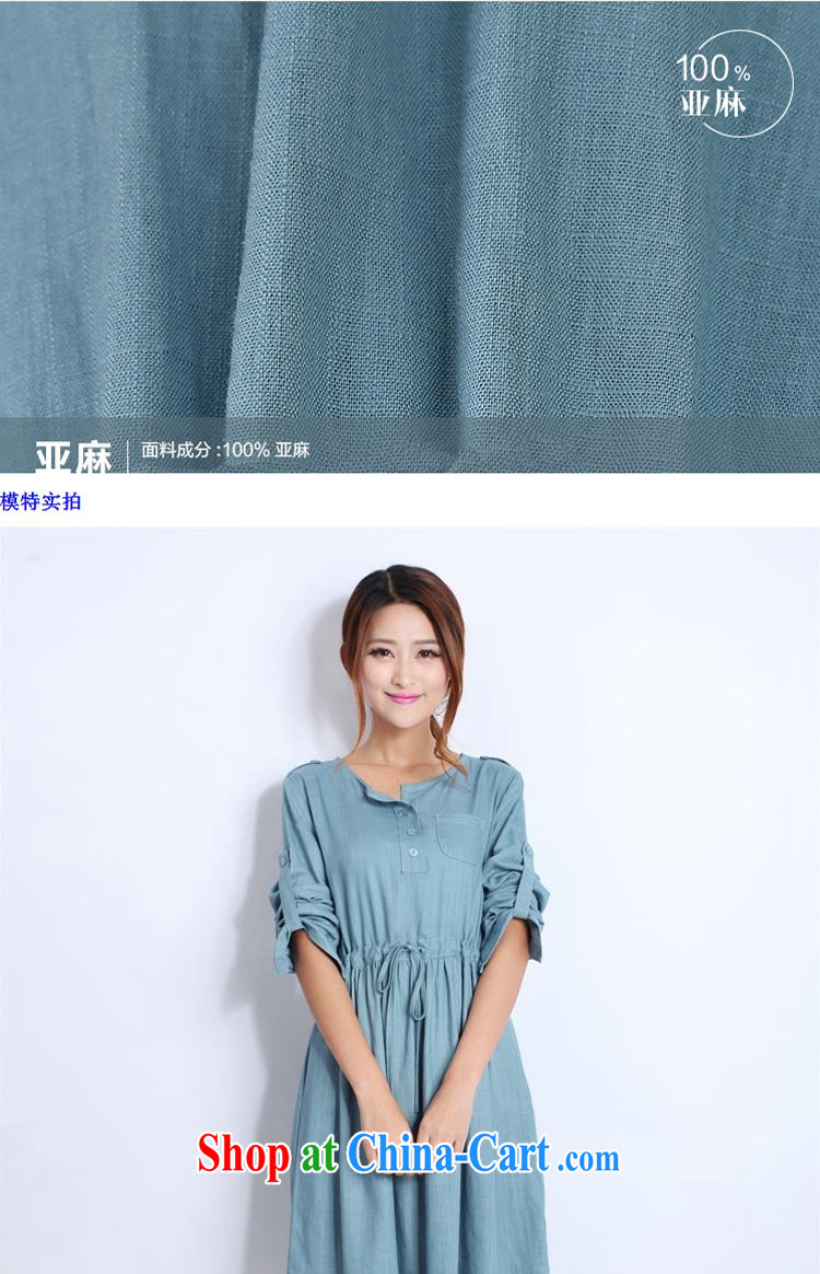 Onpress International Rain underglaze early spring 2015, the code female cotton Ma long-sleeved dresses arts V collar, with linen clothes skirts B 063 blue XXL pictures, price, brand platters! Elections are good character, the national distribution, so why buy now enjoy more preferential! Health