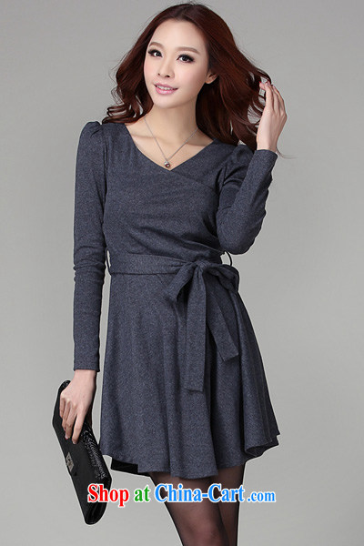 The LAN-XL fat girls with solid-colored long-sleeved ladies casual dress OL thick sister 2015 spring new Korean video thin commuter-skirt gray large XL 3 165 - 185 Jack pictures, price, brand platters! Elections are good character, the national distribution, so why buy now enjoy more preferential! Health