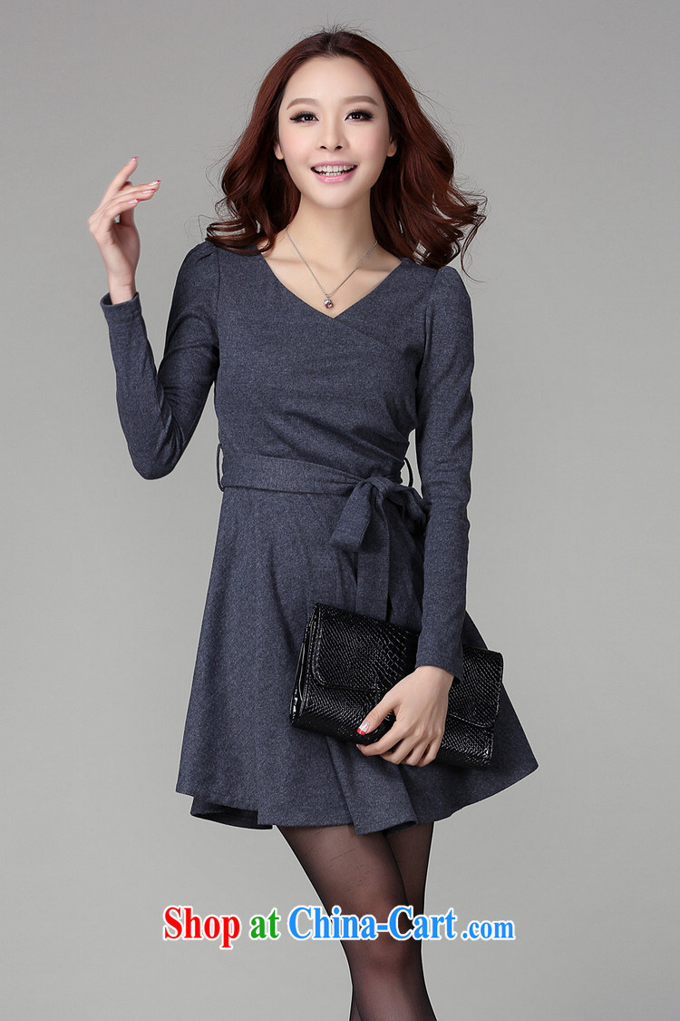 The LAN-XL fat girls with solid-colored long-sleeved ladies casual dress OL thick sister 2015 spring new Korean video thin commuter-skirt gray large XL 3 165 - 185 Jack pictures, price, brand platters! Elections are good character, the national distribution, so why buy now enjoy more preferential! Health