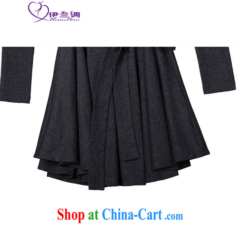 The LAN-XL fat girls with solid-colored long-sleeved ladies casual dress OL thick sister 2015 spring new Korean video thin commuter-yi skirt gray large XL 3 165 - 185 jack, constitution, and, shopping on the Internet