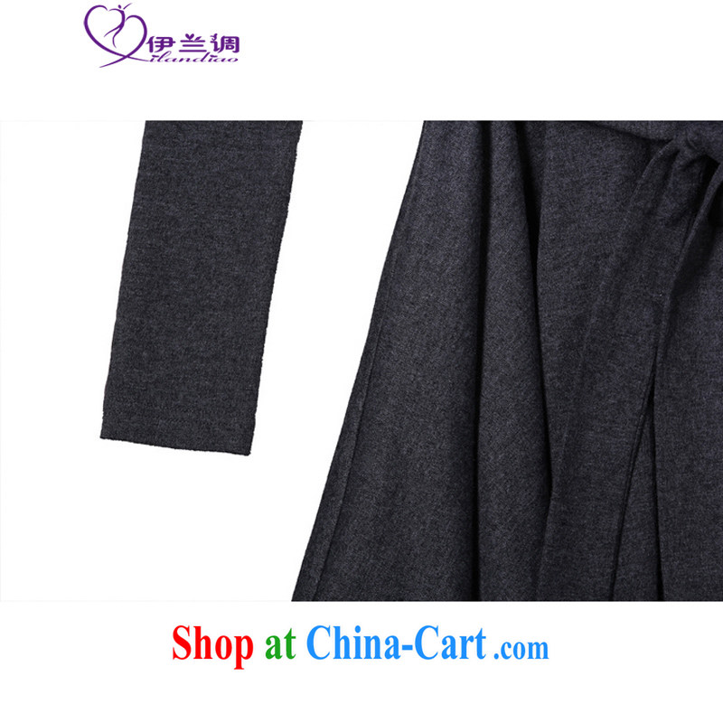 The LAN-XL fat girls with solid-colored long-sleeved ladies casual dress OL thick sister 2015 spring new Korean video thin commuter-yi skirt gray large XL 3 165 - 185 jack, constitution, and, shopping on the Internet