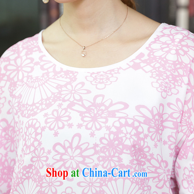Director of King, female thick mm summer, new 2014 Korean version stamp on her sister loose short-sleeved T-shirt snow woven shirts, S 1648 pink 3 XL for 160 about Jack, Director (Smeilovly), online shopping