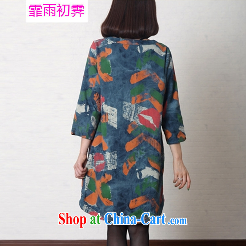 Onpress International Rain underglaze early spring 2015 new literary and artistic, cotton the female loose the code female stamp cowboy dress G 873 photo color L, Onpress International early rain underglaze (Fei apre La pluie), online shopping