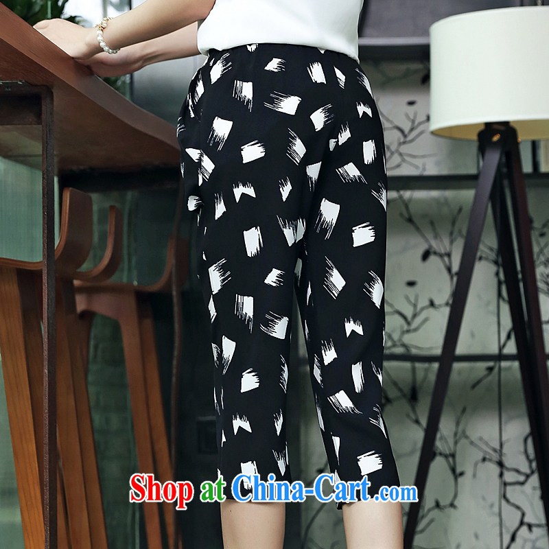 Staff of the fertilizer XL girls pants 2015 summer new thick MM stylish lounge 7 pants graphics thin, trouser press 9033 large white code 4 XL 180 Jack left and right, and Director (Smeilovly), online shopping