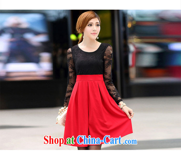 The ink marks fall 2014 with new, and indeed increase, women mm thick Korean Beauty video gaunt waist lace long-sleeved dresses knocked color lace dress black, red 5 XL (180 - 200 ) jack pictures, price, brand platters! Elections are good character, the national distribution, so why buy now enjoy more preferential! Health