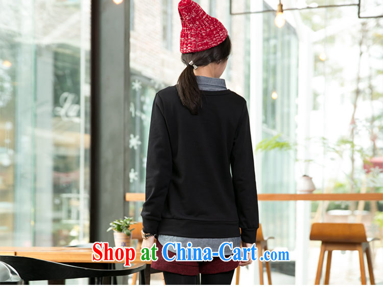 The honey beauty mm thick larger female new Autumn with Korean fake two-part card stamp long-sleeved shirt T women of 8300 red XXXL pictures, price, brand platters! Elections are good character, the national distribution, so why buy now enjoy more preferential! Health
