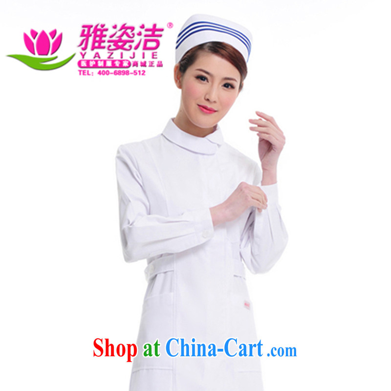 Beauty, dirty Nurses Service Warranty 5 years is not a ball small round-collar white Pink Blue green long-sleeved winter clothing robes lab beauty Pharmacy service JD 08 white XXL