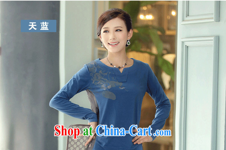 DEEWAHUA 2015 new t-shirt middle-aged female spring, older mothers with loose the code long-sleeved T-shirt 9030 blue XXXXL pictures, price, brand platters! Elections are good character, the national distribution, so why buy now enjoy more preferential! Health