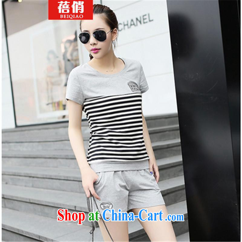 Mrs Ingrid Yeung, 2015 summer sport and leisure the code package female suits shorts girls spring GB gray XXXL, Pei, (BEIQIAO), shopping on the Internet